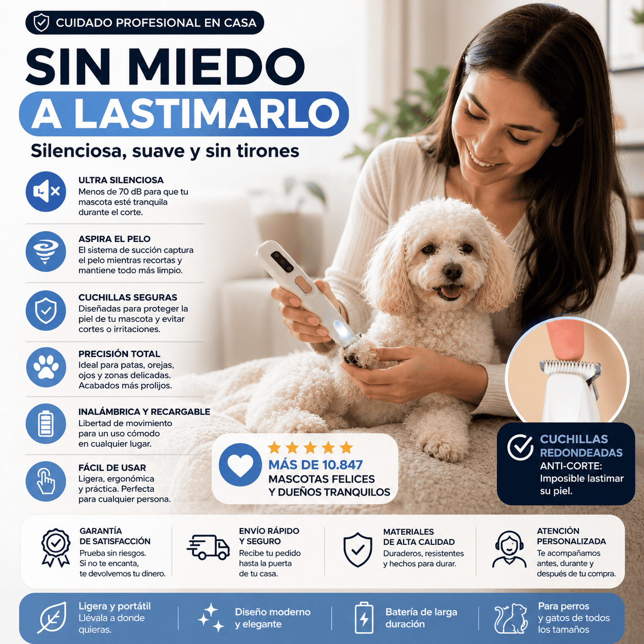 Peluquera Patas Mascotas Con Aspiradora